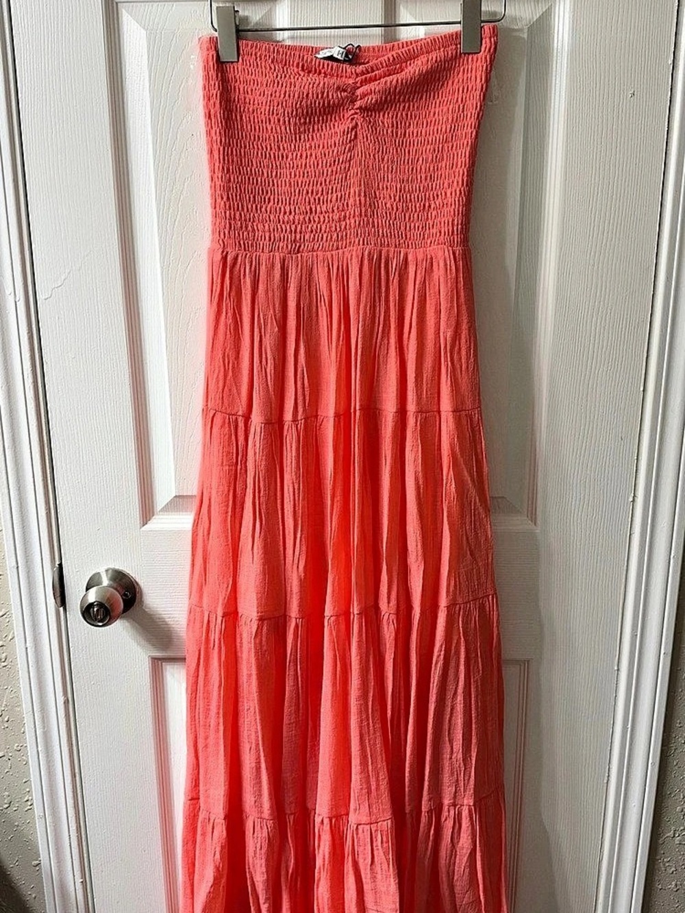Fashion Nova peach Smocked Maxi Dress Size Small NWT
